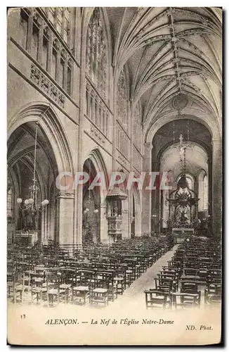 Ansichtskarte AK Alencon La Nef De L Eglise Notre Dame