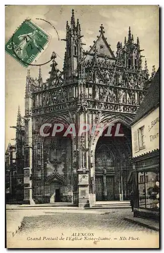 Ansichtskarte AK Alencon Grand Portail de L Eglise Notre Dame