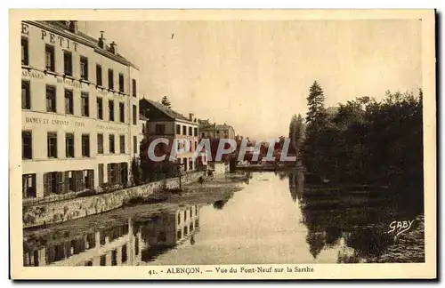 Cartes postales Alencon Vue De Pont Neuf Sur La Sarthe