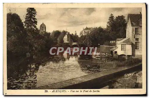 Cartes postales Alencon Vue Sur Le Pont De Sarthe