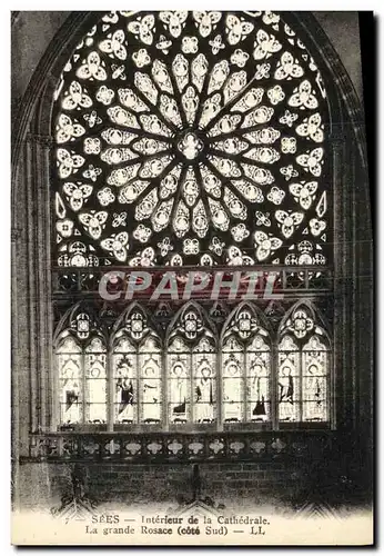 Cartes postales Sees Interieur De La Cathedrale la grande rosace