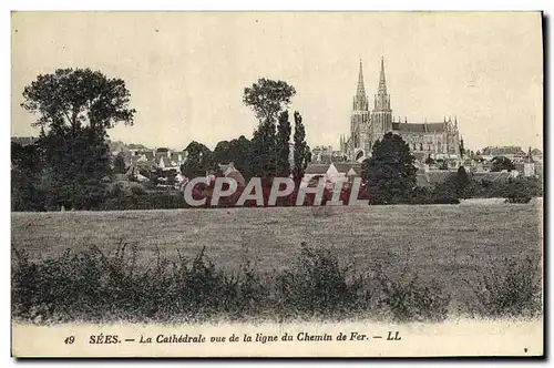 Cartes postales Sees La Cathedrale Vue De La Ligne du Chemin De Fer