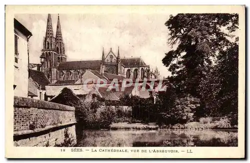 Cartes postales Sees La Cathedrale Vue De L Abreuvoir