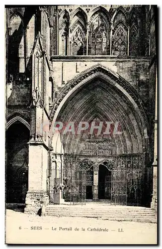 Cartes postales Sees Le Portail de la Cathedrale