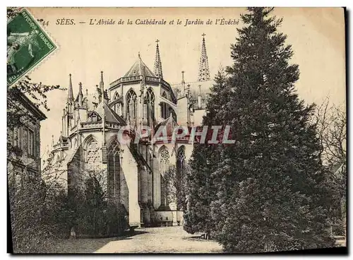 Cartes postales Sees L Abside De La Cathedrale et Le Jardin De L Eveche