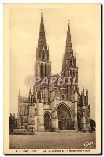 Cartes postales Sees La Cathedrale Et Le Monument Conte