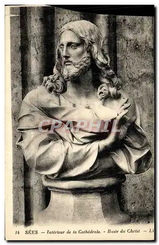 Cartes postales Sees Interieur De La Cathedrale Buste du Christ