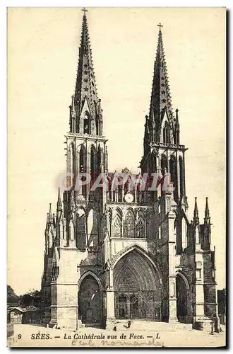 Cartes postales Sees La Cathedrale Vue De Face