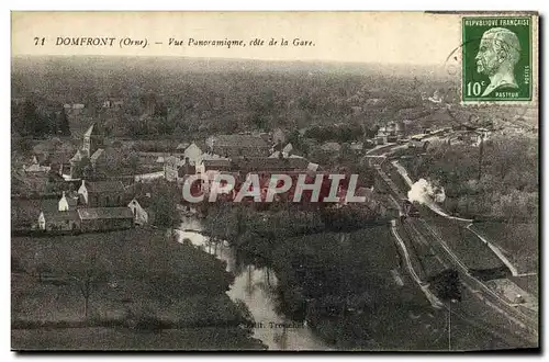 Ansichtskarte AK Domfront Vue Panoramique Cote De La Gare Train