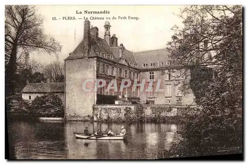 Cartes postales Flers Le Chateau Vu Du Petit Etang