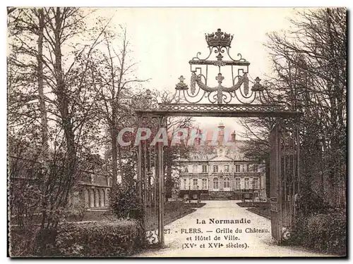 Cartes postales Flers Grille du Chateau et Hotel de Ville