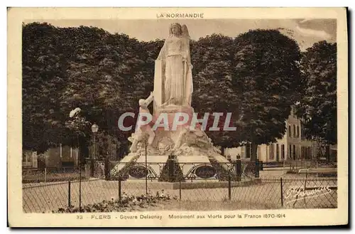 Cartes postales Flers Square Delaunay Monument aux Morts Pour La France 1870 1914 Militaria