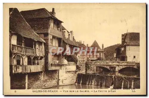 Cartes postales Salies De Bearn Vue Sur Le Saleys La chute d eau