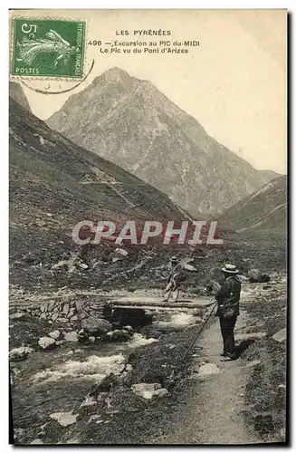 Cartes postales Les Pyrenees Excursion Au Pic Du Midi Le Pic Vu Du Pont D Arizes