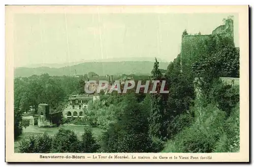 Ansichtskarte AK Sauveterre De Bearn La Tour de Monreal La maison du GAve et le vieux pont fortifie