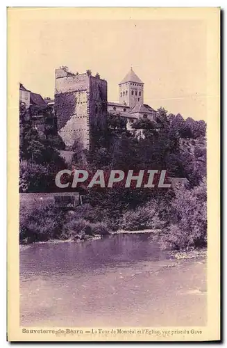 Ansichtskarte AK Sauveterre De Bearn La Tour de Monreal Et L Eglise vue prise du GAve