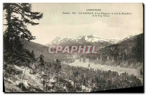 Cartes postales Le Lioran Font Allagnon le col de Rombiere et le Puy Griou