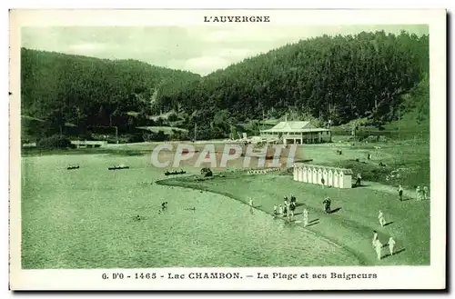 Cartes postales Le Lac Chambon Et Le Plage Et Ses Baigneurs