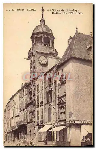 Ansichtskarte AK Riom La Tour de L Horloge Beffroi du 15eme