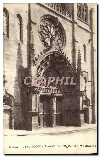 Ansichtskarte AK Riom Portail de L Eglise Du Marthuret