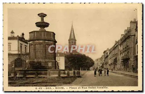 Cartes postales Riom Place Et Rue Saint Amable