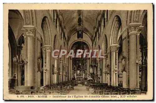 Ansichtskarte AK Riom Interieur de L Eglise St Amable