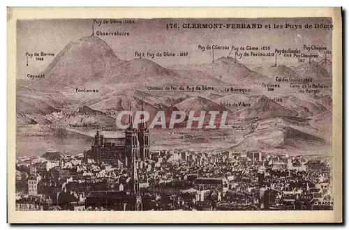 Cartes postales Clermont Ferrand Et Les Puys de Dome