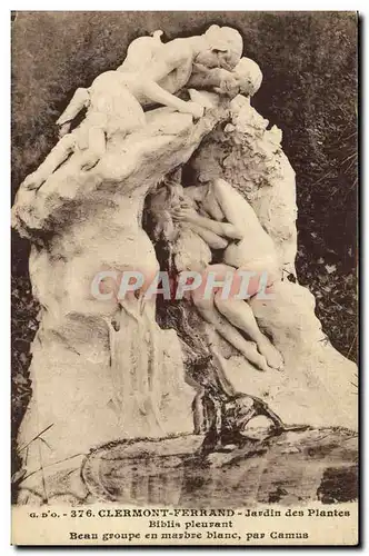 Ansichtskarte AK Clermont Ferrand Jardin Des Plantes Biblis pleurant Beau groupe en marbre blanc par Camus