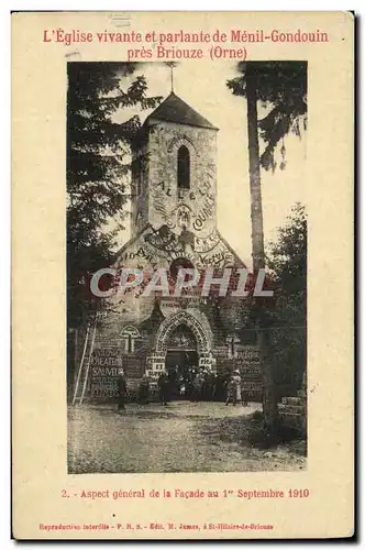 Cartes postales L Eglise Vivante Et Parlante de Menil Gondouin Pres Briouze Aspect general de la facade au 1er s