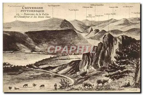 Cartes postales Le Mont Dore Panorama de la Vallee de Chaudefour et Des Monts Dore