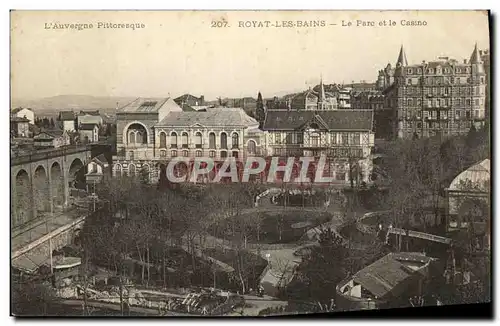 Cartes postales Royat Les Bains Le Parc Et Le Casino