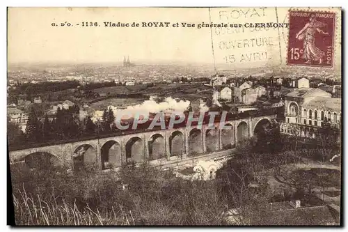 Ansichtskarte AK Viaduc de Royat et Vue Generale Sur Clermont Train