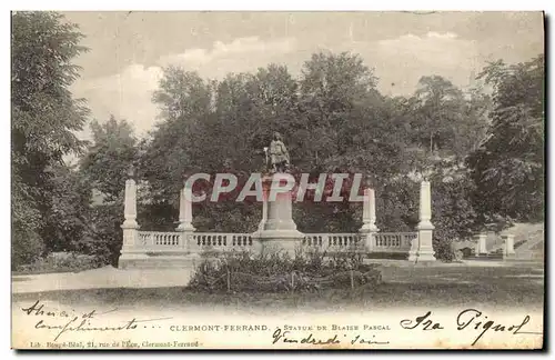 Cartes postales Clermont Ferrand Statue De Blaise Pascal