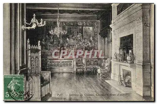 Ansichtskarte AK Pau Interieur du Chateau Chambre D Henri d Albert