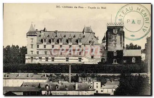 Cartes postales Chateau De Pau Facade Du Midi