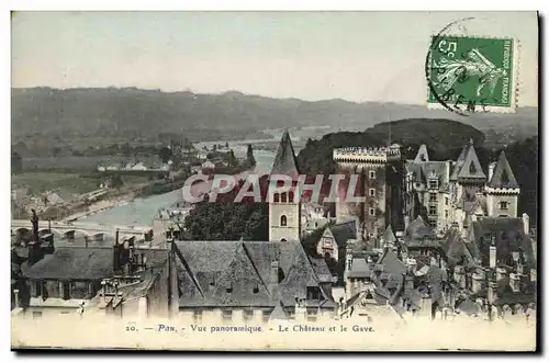 Cartes postales Pau Vue Panoramique Le Chateau et Le Gave