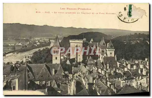 Cartes postales Pau Le vieux quartier du chateau et le parc national