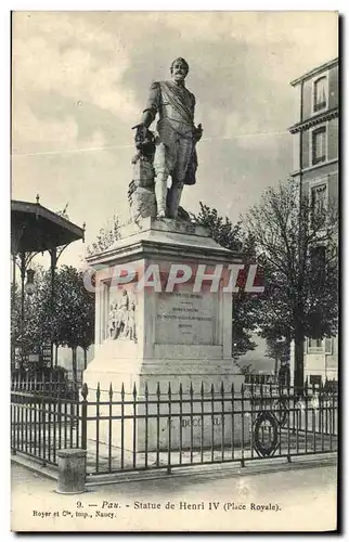 Ansichtskarte AK Pau Statue de Henri IV Place royale