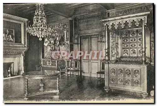 Ansichtskarte AK Pau Interieur Du Chateau Chambre A Coucher De Henri IV