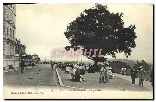 Cartes postales Pau Le Boulevard des Pyrenees