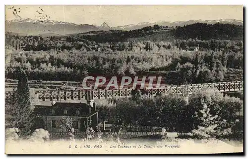 Cartes postales Pau Les Coteaux et La Chaine des Pyrenees