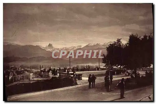 Cartes postales Pau La Terrasse la Chaine des Pyrenees et le Du Midi d Ossau