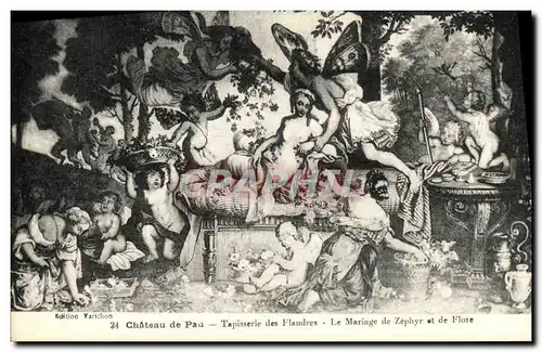 Cartes postales Pau Chateau de Tapisserie Collection du Chateau Les Mois Grotesques Le mariage de Zephyr et de F