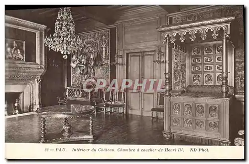 Ansichtskarte AK Pau INtrerieur du Chateau Chambre a Coucher de Henri IV