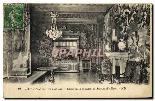 Ansichtskarte AK Pau Interieur du Chateau Chambre a Coucher de Jeanne d Albret