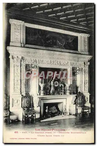 Ansichtskarte AK Pau Le Chateau Henri IV Cheminee monumentale Grand salon Henri II