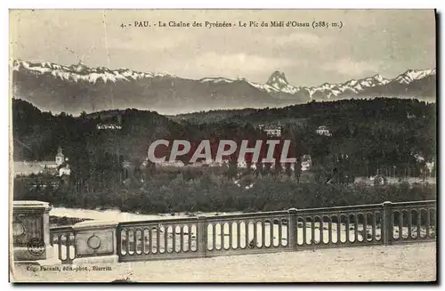 Cartes postales Pau La Chaine des Pyrenees Le Pic du Midi d Ossau