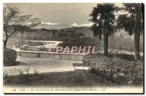 Cartes postales Pau Vue Sur la Chaine des Pyrenees prise du Square Saint Martin