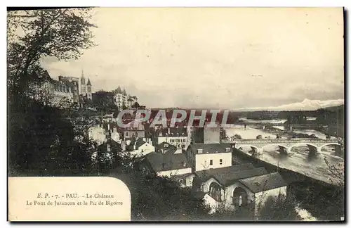 Cartes postales Pau Le Chateau Jurancon et le Pic de Bigorre