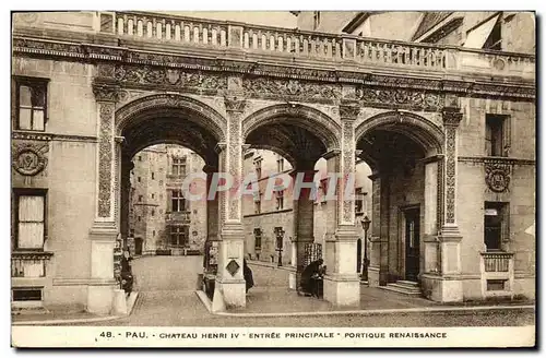 Cartes postales Pau Le Chateau Henri IV Entree Principale